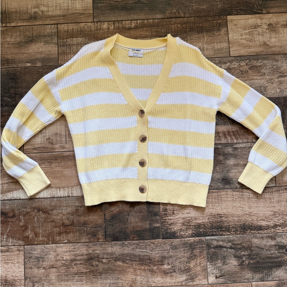 LIKE NEW OLD NAVY STRIPPED KNIT CARDIGAN SIZE SMALL